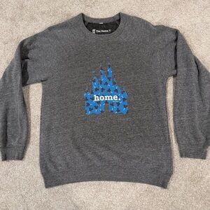 The Home T Gray Sweatshirt with Disney Castle with Mickey Bars decal size Large